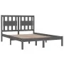 Solid gray pine wood bed frame 200x200 cm by vidaXL, Beds and slatted bases - Ref: Foro24-3103955, Price: 171,97 €, Discount: %