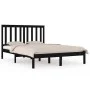 Solid black pine wood bed frame 140x190 cm by vidaXL, Beds and slatted bases - Ref: Foro24-3103827, Price: 157,91 €, Discount: %