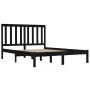 Solid black pine wood bed frame 140x190 cm by vidaXL, Beds and slatted bases - Ref: Foro24-3103827, Price: 157,91 €, Discount: %