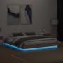 Estructura de cama con luces LED roble Sonoma 180x200 cm