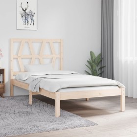 Bettgestell aus massivem Kiefernholz, 100 x 200 cm von vidaXL, Betten und Lattenroste - Ref: Foro24-3103988, Preis: 86,66 €, ...