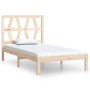 Solid pine wood bed frame 100x200 cm by vidaXL, Beds and slatted bases - Ref: Foro24-3103988, Price: 86,60 €, Discount: %