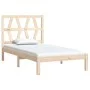 Solid pine wood bed frame 100x200 cm by vidaXL, Beds and slatted bases - Ref: Foro24-3103988, Price: 85,57 €, Discount: %