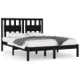 Estructura de cama de madera maciza de pino negra 200x200 cm de vidaXL, Camas y somieres - Ref: Foro24-3103957, Precio: 172,0...