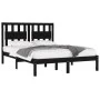 Estructura de cama de madera maciza de pino negra 200x200 cm de vidaXL, Camas y somieres - Ref: Foro24-3103957, Precio: 172,0...