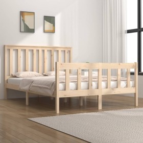 Solid pine wood bed frame 120x190 cm by vidaXL, Beds and slatted bases - Ref: Foro24-3103878, Price: 117,66 €, Discount: %