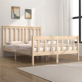 Solid pine wood bed frame 120x190 cm by vidaXL, Beds and slatted bases - Ref: Foro24-3103878, Price: 116,20 €, Discount: %