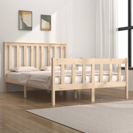 Solid pine wood bed frame 120x190 cm by vidaXL, Beds and slatted bases - Ref: Foro24-3103878, Price: 117,66 €, Discount: %