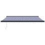 Ausziehbare Markise aus Aluminium und blau-weißem Stoff, 4 x 3 m von vidaXL, Markisen - Ref: Foro24-3154598, Preis: 777,27 €,...