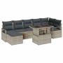 Conjunto de sofá de jardín con cojín 8 pcs Gris claro