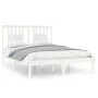 Solid white pine wood bed frame 140x190 cm by vidaXL, Beds and slatted bases - Ref: Foro24-3104044, Price: 134,38 €, Discount: %