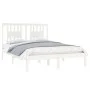 Solid white pine wood bed frame 140x190 cm by vidaXL, Beds and slatted bases - Ref: Foro24-3104044, Price: 134,38 €, Discount: %