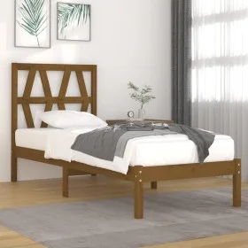 Estructura de cama madera maciza pino marrón miel 100x200 cm de vidaXL, Camas y somieres - Ref: Foro24-3103991, Precio: 101,0...