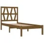 Estructura de cama madera maciza pino marrón miel 100x200 cm de vidaXL, Camas y somieres - Ref: Foro24-3103991, Precio: 101,0...