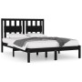 Estructura de cama de madera maciza de pino negra 140x190 cm de vidaXL, Camas y somieres - Ref: Foro24-3103917, Precio: 166,7...