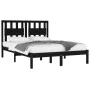 Estructura de cama de madera maciza de pino negra 140x190 cm de vidaXL, Camas y somieres - Ref: Foro24-3103917, Precio: 164,7...