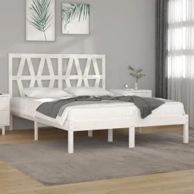 Solid white pine wood bed frame 120x200 cm by vidaXL, Beds and slatted bases - Ref: Foro24-3103994, Price: 126,92 €, Discount: %