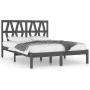 Bettgestell aus massivem, grauem Kiefernholz, 200 x 200 cm von vidaXL, Betten und Lattenroste - Ref: Foro24-3104020, Preis: 1...