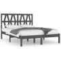 Solid gray pine wood bed frame 200x200 cm by vidaXL, Beds and slatted bases - Ref: Foro24-3104020, Price: 161,74 €, Discount: %