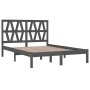 Solid gray pine wood bed frame 200x200 cm by vidaXL, Beds and slatted bases - Ref: Foro24-3104020, Price: 161,74 €, Discount: %