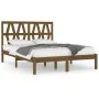 Estructura de cama madera maciza de pino marrón miel 200x200 cm de vidaXL, Camas y somieres - Ref: Foro24-3104021, Precio: 16...
