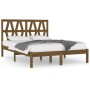 Honey brown solid pine wood bed frame 200x200 cm by vidaXL, Beds and slatted bases - Ref: Foro24-3104021, Price: 162,12 €, Di...