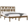 Honey brown solid pine wood bed frame 200x200 cm by vidaXL, Beds and slatted bases - Ref: Foro24-3104021, Price: 162,12 €, Di...