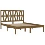 Estructura de cama madera maciza de pino marrón miel 200x200 cm de vidaXL, Camas y somieres - Ref: Foro24-3104021, Precio: 16...