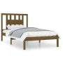 Honey brown solid pine wood bed frame 100x200 cm by vidaXL, Beds and slatted bases - Ref: Foro24-3104056, Price: 101,19 €, Di...