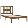 Honey brown solid pine wood bed frame 100x200 cm by vidaXL, Beds and slatted bases - Ref: Foro24-3104056, Price: 101,19 €, Di...