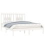Solid white pine wood bed frame 140x200 cm by vidaXL, Beds and slatted bases - Ref: Foro24-3104064, Price: 137,02 €, Discount: %
