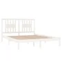 Estructura de cama de madera maciza de pino blanco 140x200 cm de vidaXL, Camas y somieres - Ref: Foro24-3104064, Precio: 135,...