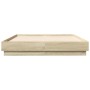 Estructura de cama con luces LED roble Sonoma 120x190 cm