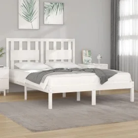 Solid white pine wood bed frame 120x200 cm by vidaXL, Beds and slatted bases - Ref: Foro24-3103929, Price: 119,38 €, Discount: %