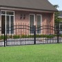 Puerta de valla punta lanza acero recubierto negro 305x151cm by vidaXL, garden gates - Ref: Foro24-151095, Price: 381,67 €, D...