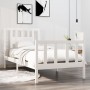 White solid wood single bed frame 90x190 cm by vidaXL, Beds and slatted bases - Ref: Foro24-3104094, Price: 103,25 €, Discoun...