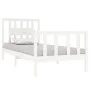 Estructura de cama individual madera maciza blanco 90x190 cm de vidaXL, Camas y somieres - Ref: Foro24-3104094, Precio: 101,7...