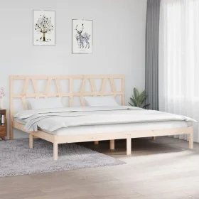Bettgestell aus massivem Kiefernholz, 200 x 200 cm von vidaXL, Betten und Lattenroste - Ref: Foro24-3104018, Preis: 127,80 €,...