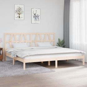 Solid pine wood bed frame 200x200 cm by vidaXL, Beds and slatted bases - Ref: Foro24-3104018, Price: 129,45 €, Discount: %