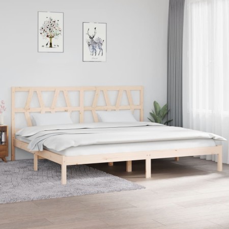 Solid pine wood bed frame 200x200 cm by vidaXL, Beds and slatted bases - Ref: Foro24-3104018, Price: 129,45 €, Discount: %