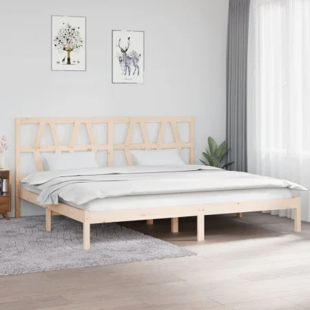 Solid pine wood bed frame 200x200 cm by vidaXL, Beds and slatted bases - Ref: Foro24-3104018, Price: 127,80 €, Discount: %