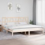 Solid pine wood bed frame 200x200 cm by vidaXL, Beds and slatted bases - Ref: Foro24-3104018, Price: 129,45 €, Discount: %