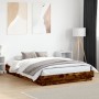 Estructura de cama madera de ingeniería roble ahumado 140x200cm