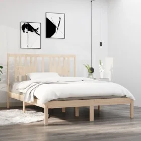 Estructura de cama madera maciza 120x190 cm de vidaXL, Camas y somieres - Ref: Foro24-3104033, Precio: 111,14 €, Descuento: %
