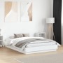 Estructura de cama madera de ingeniería blanca 135x190 cm