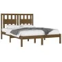 Honey brown solid pine wood bed frame 200x200 cm by vidaXL, Beds and slatted bases - Ref: Foro24-3103956, Price: 173,31 €, Di...