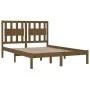 Honey brown solid pine wood bed frame 200x200 cm by vidaXL, Beds and slatted bases - Ref: Foro24-3103956, Price: 173,31 €, Di...