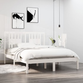 Estructura de cama madera maciza de pino blanco 120x200 cm de vidaXL, Camas y somieres - Ref: Foro24-3104059, Precio: 121,82 ...