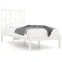 Solid white pine wood bed frame 90x200 cm by vidaXL, Beds and slatted bases - Ref: Foro24-3103984, Price: 89,69 €, Discount: %
