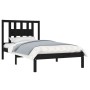 Solid black pine wood bed frame 100x200 cm by vidaXL, Beds and slatted bases - Ref: Foro24-3104057, Price: 121,94 €, Discount: %